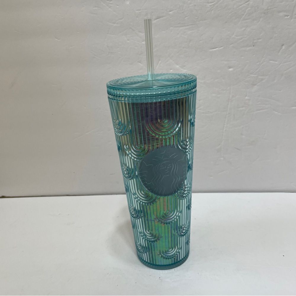 STARBUCKS 2022 IRIDESCENT TEAL MERMAID SCALE COLD CUP VENTI TUMBLER